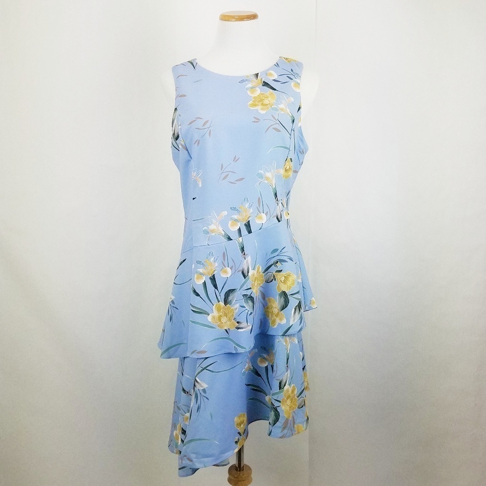 Bar III Asymmetrical Floral Dress, Size 12